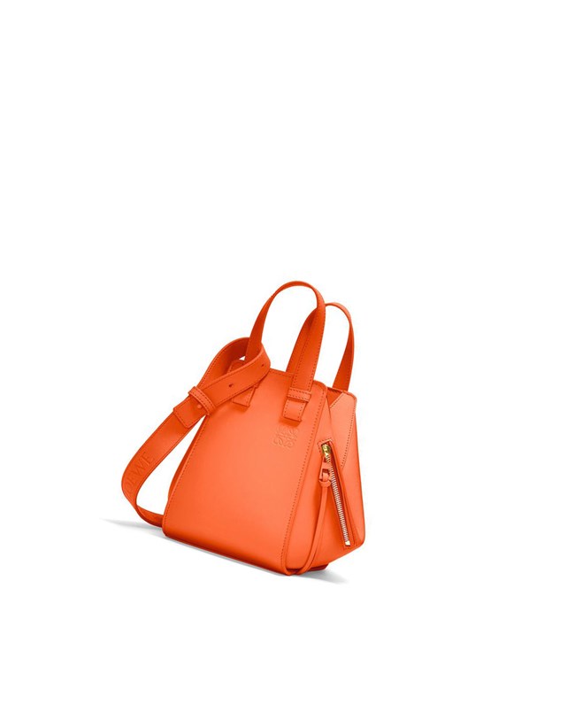 Loewe Hammock compact bag in satin calfskin Orange | RQ1340257