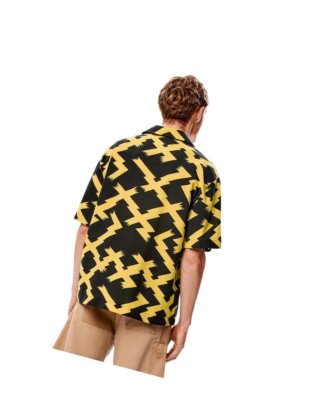 Loewe Allover print shirt in cotton Black / Yellow | XC2356017