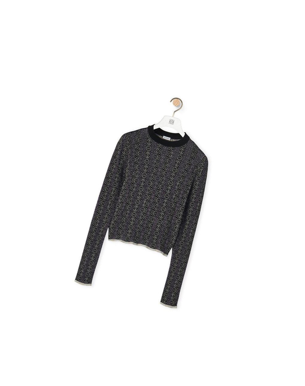 Loewe Anagram devore sweater in viscose Black | ZC1630874