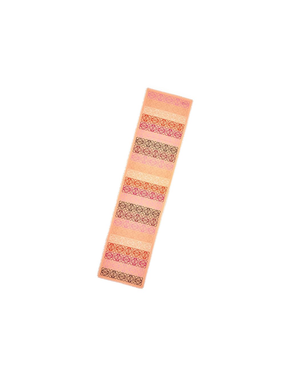 Loewe Anagram lines scarf in wool and cashmere Peach Pink | WP7154293