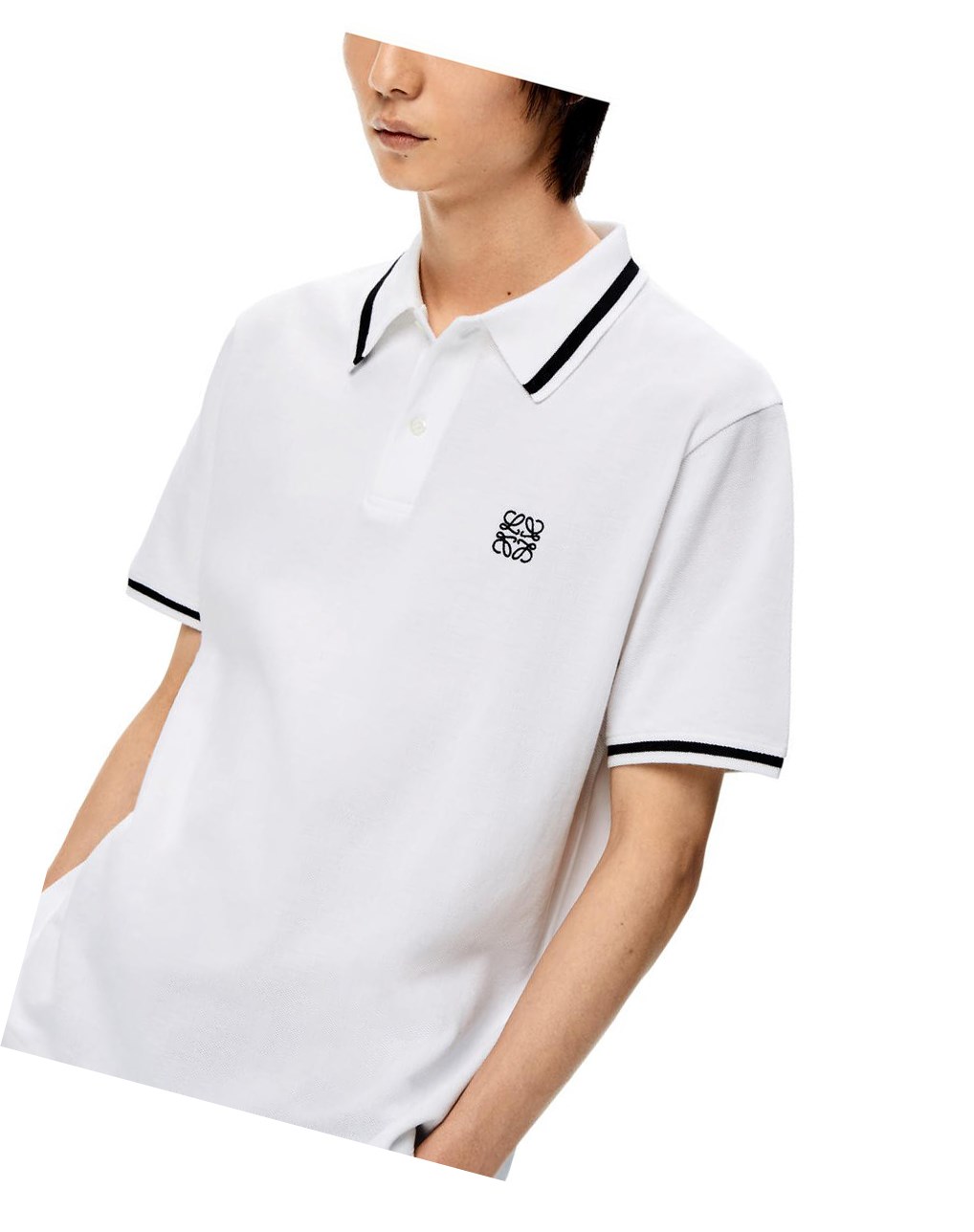 Loewe Anagram polo in cotton White | XS7653492