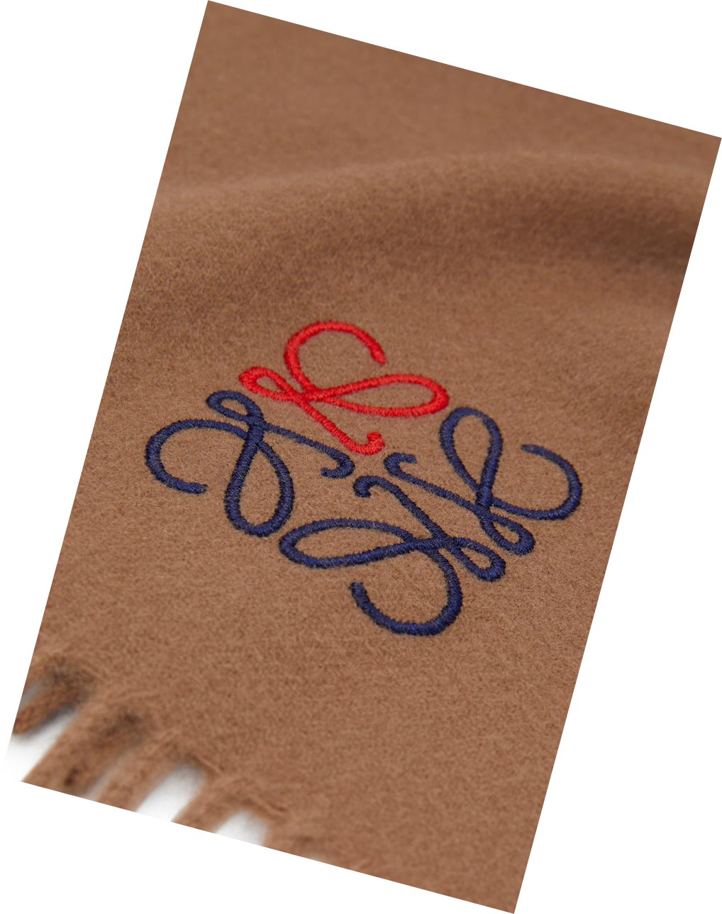 Loewe Anagram scarf in cashmere Camel | FK3284051