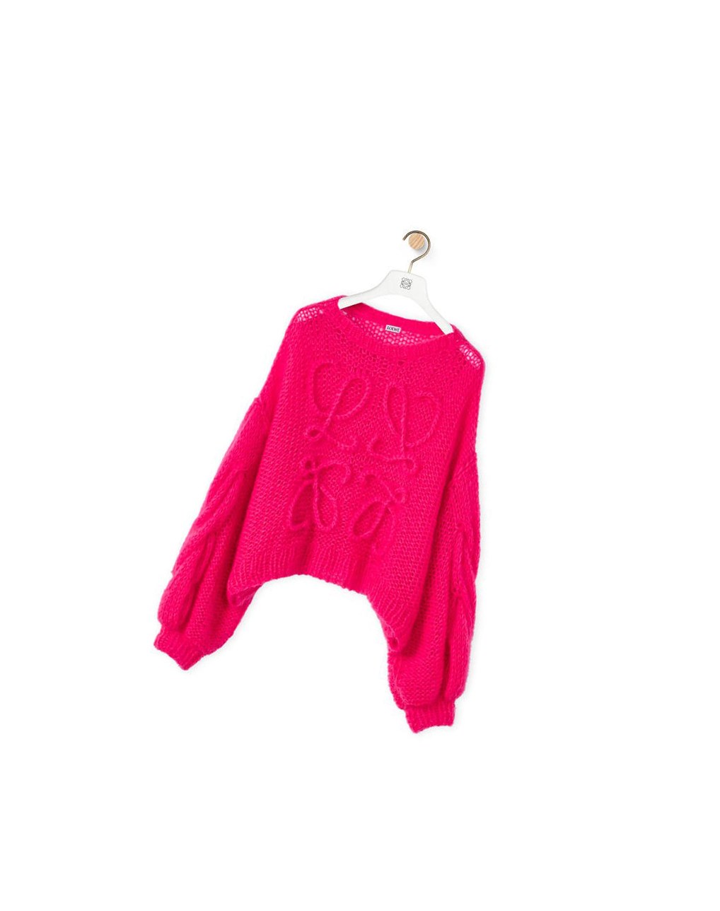 Loewe Anagram sweater in mohair Fluo Pink | EB8142670