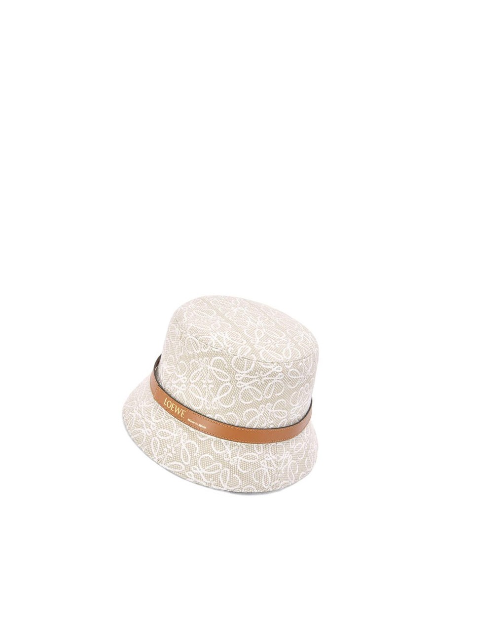 Loewe Bucket hat in Anagram jacquard and calfskin Ecru / Soft White | RP0243617