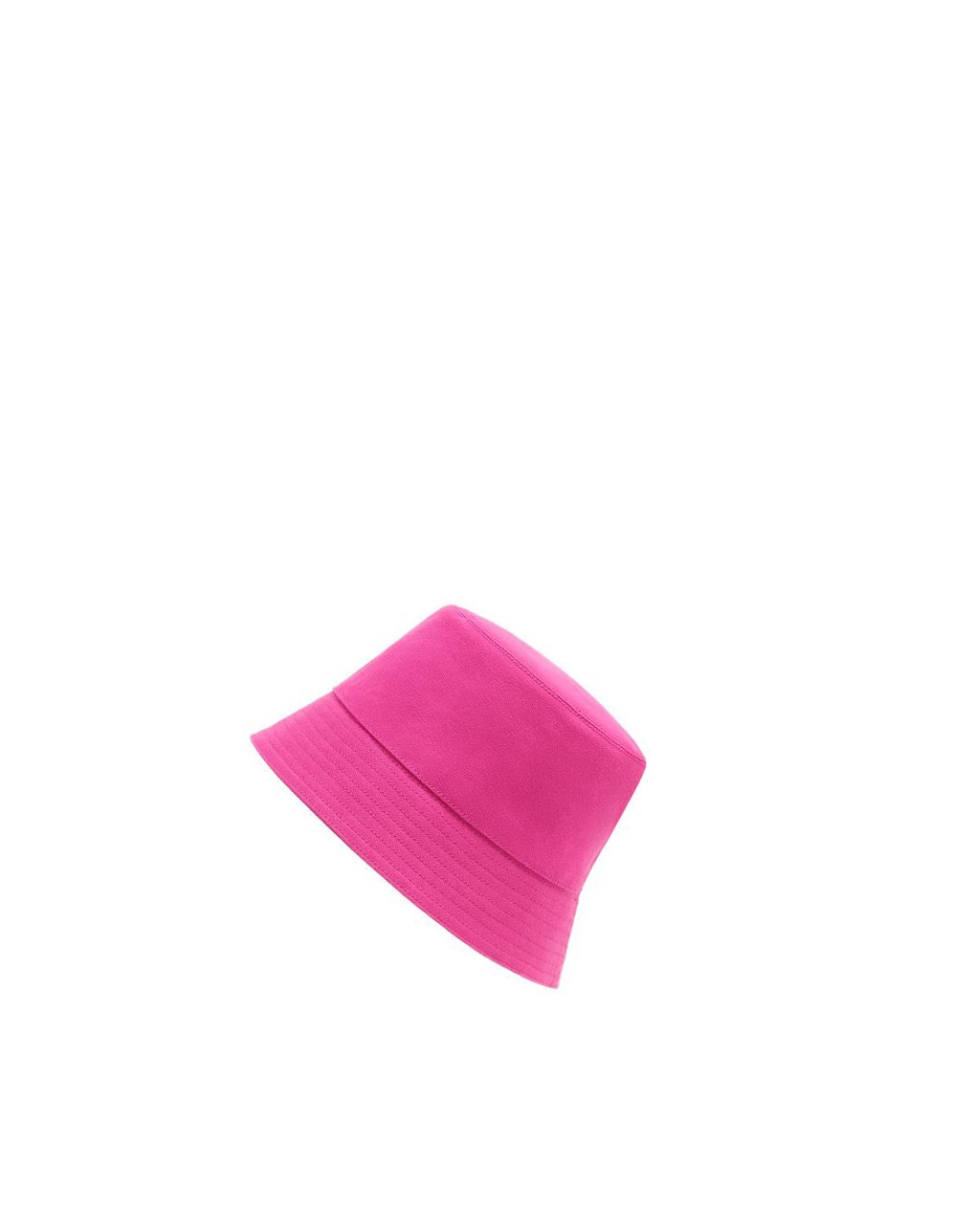 Loewe Bucket hat in canvas and calfskin Magenta / Tan | JE7904581