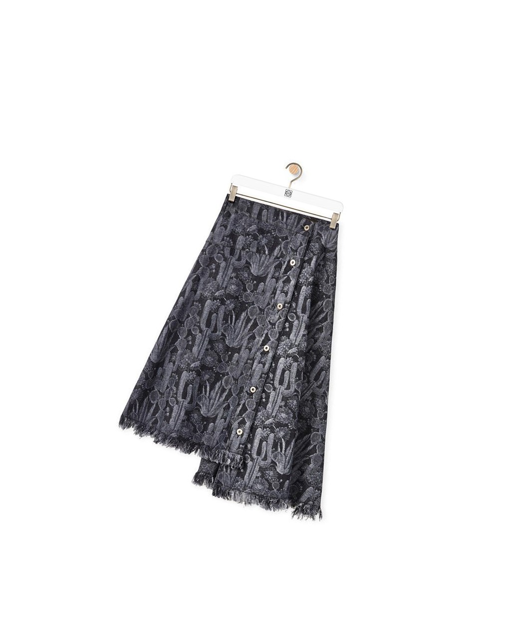 Loewe Cactus skirt in denim Black / White | ZY7931406