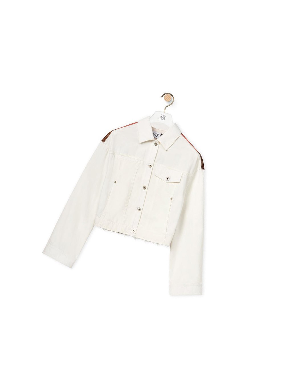 Loewe Cropped palm jacket in denim White | TY1753240