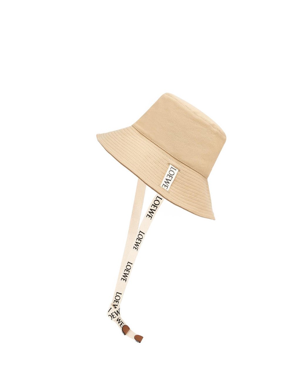 Loewe Fisherman hat in canvas and calfskin Sand | LH8217643