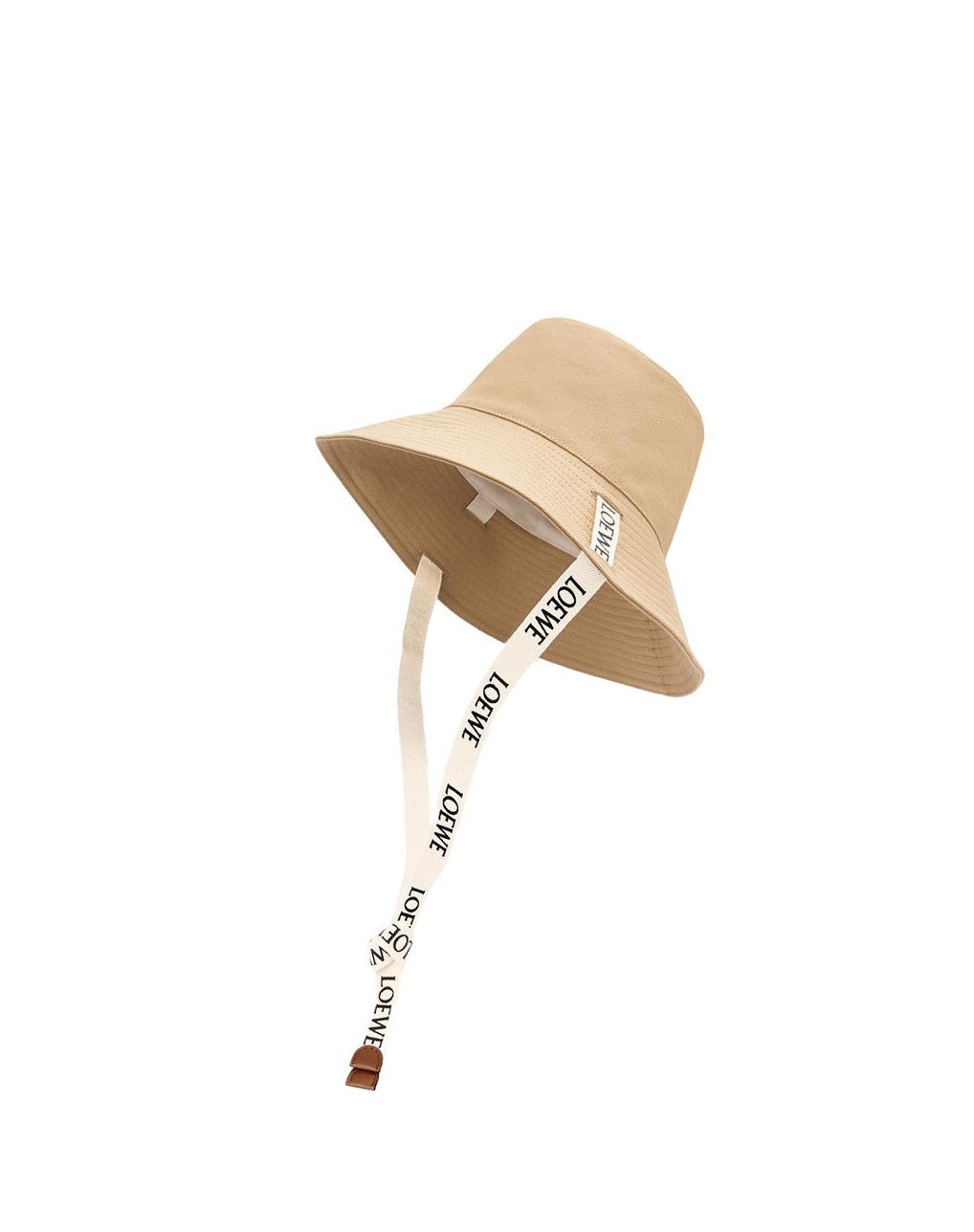 Loewe Fisherman hat in canvas and calfskin Sand | LH8217643