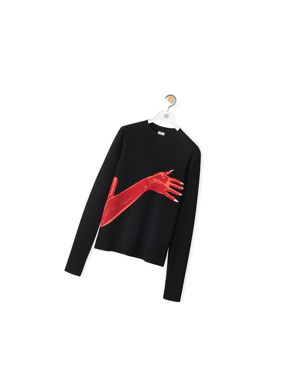 Loewe Glove intarsia sweater in wool Black | RG9357041