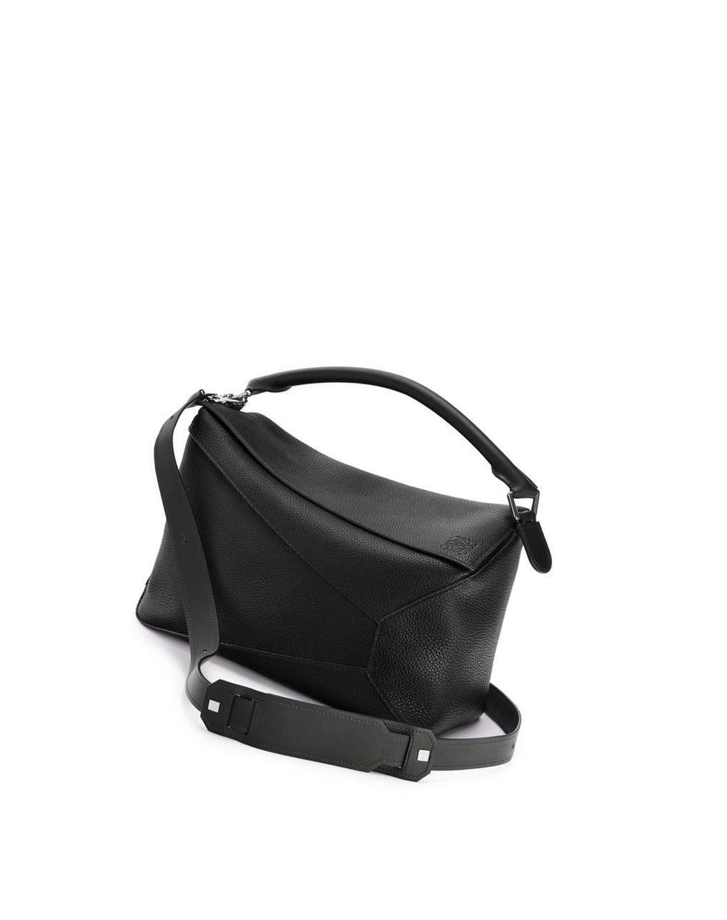 Loewe Large Puzzle Edge bag in grained calfskin Black | DW0678241