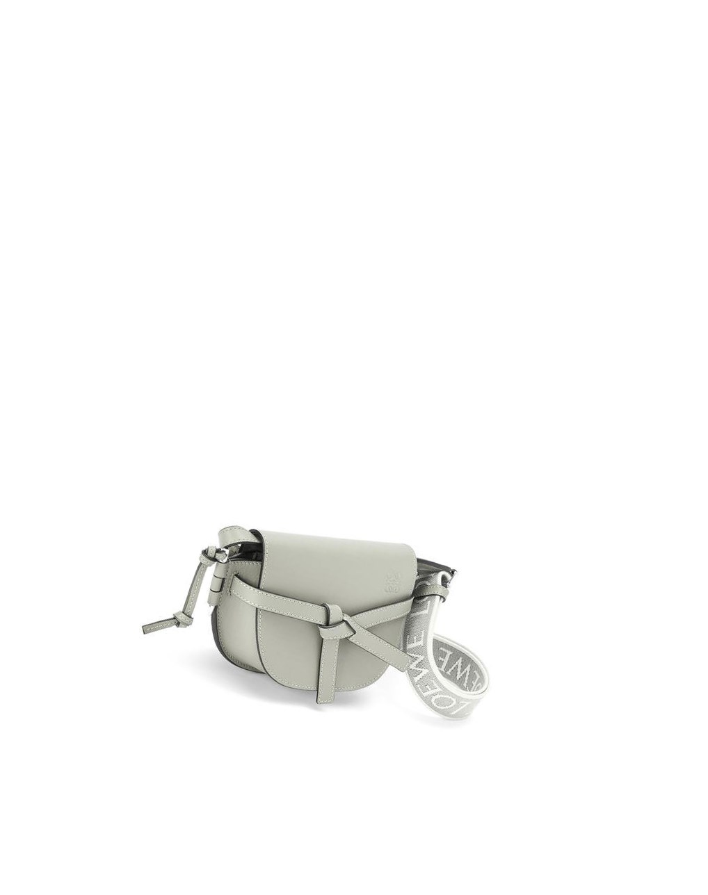 Loewe Mini Gate Dual bag in soft calfskin and jacquard Ash Grey | LH3095781