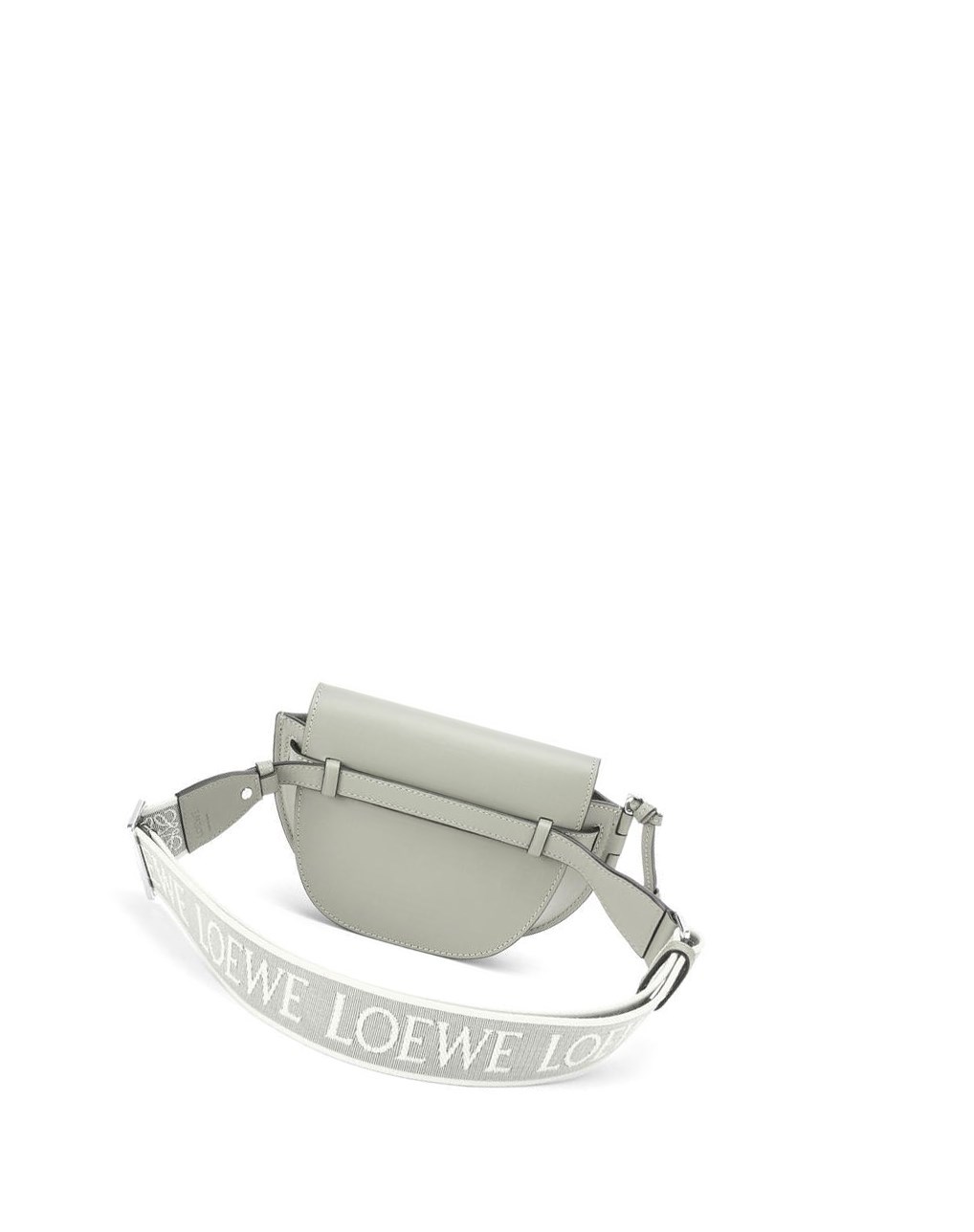 Loewe Mini Gate Dual bag in soft calfskin and jacquard Ash Grey | LH3095781