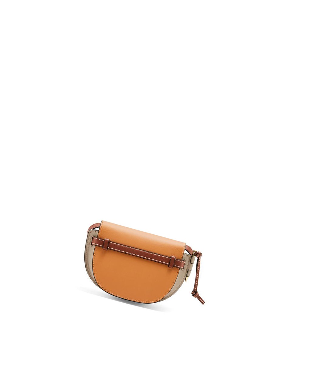 Loewe Mini Gate Dual bag in soft calfskin Amber / Light Grey / Rust Colour | YW1593426