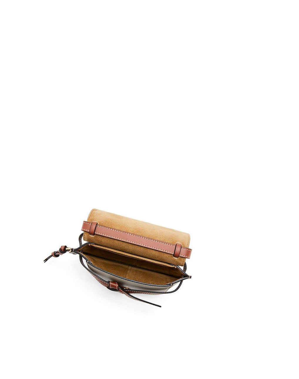 Loewe Mini Gate Dual bag in soft calfskin Amber / Light Grey / Rust Colour | YW1593426