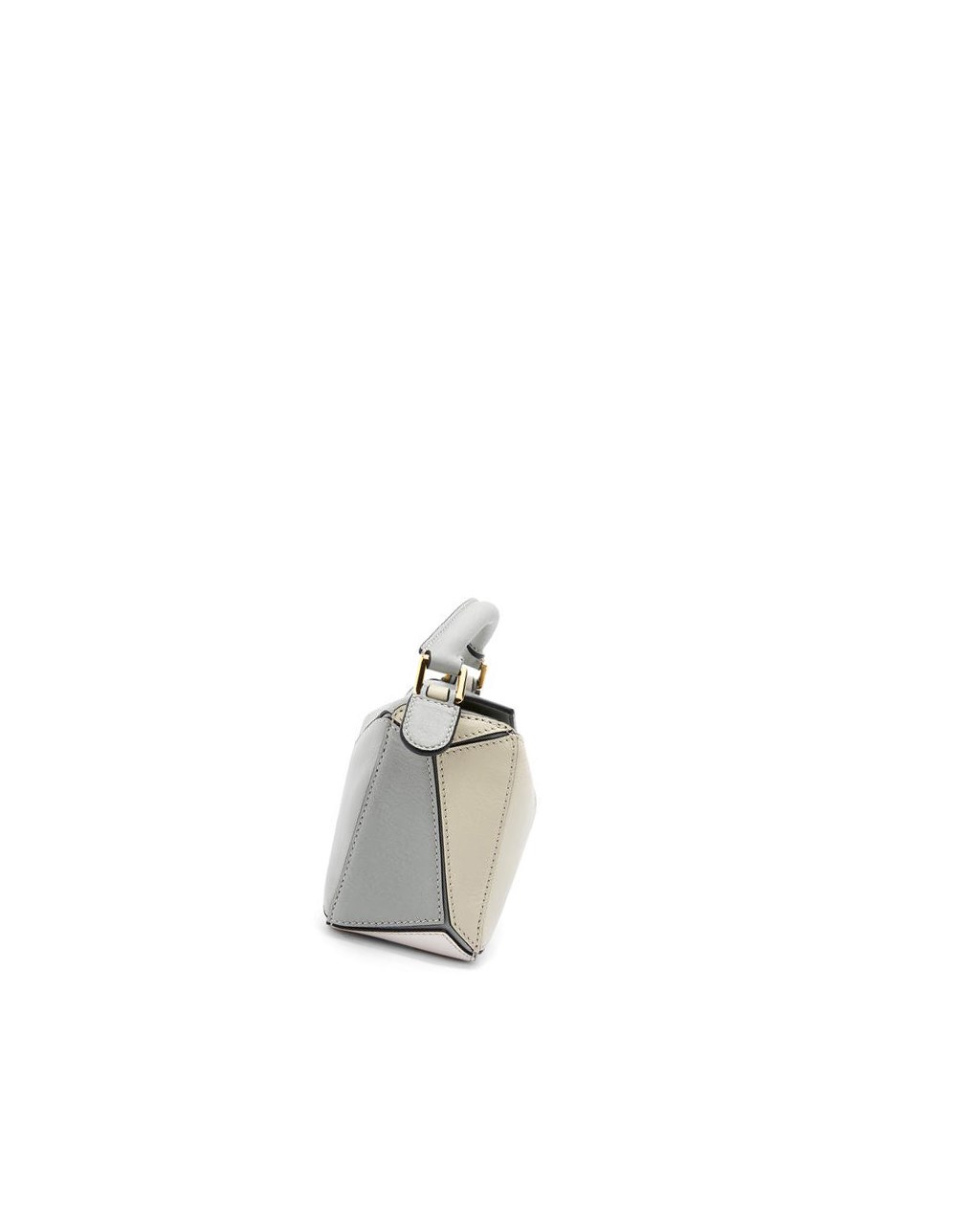 Loewe Mini Puzzle bag in classic calfskin Ash Grey / Marble Green | ES7385219