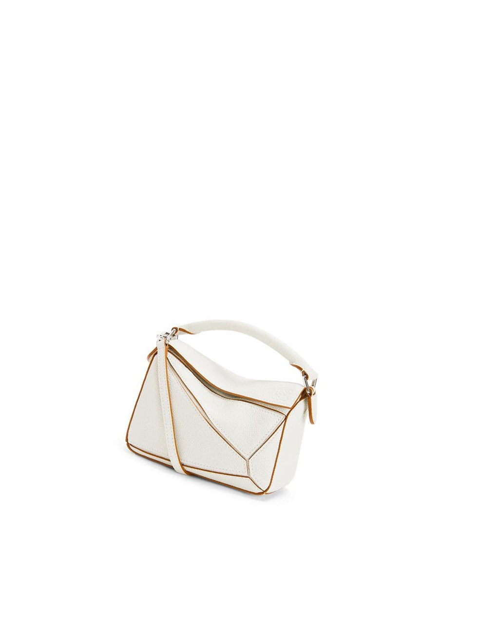Loewe Mini Puzzle bag in soft grained calfskin Soft White | XG4937082