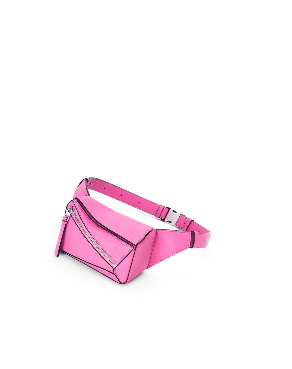 Loewe Mini Puzzle bumbag in classic calfskin Neon Pink | IQ2751634
