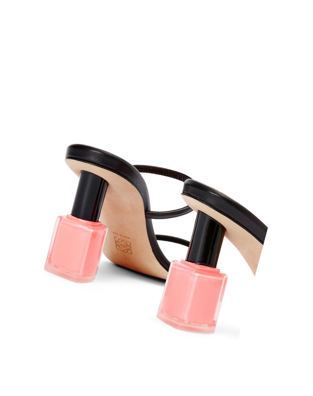 Loewe Nail polish sandal in goatskin Black / Pink | CR7863219
