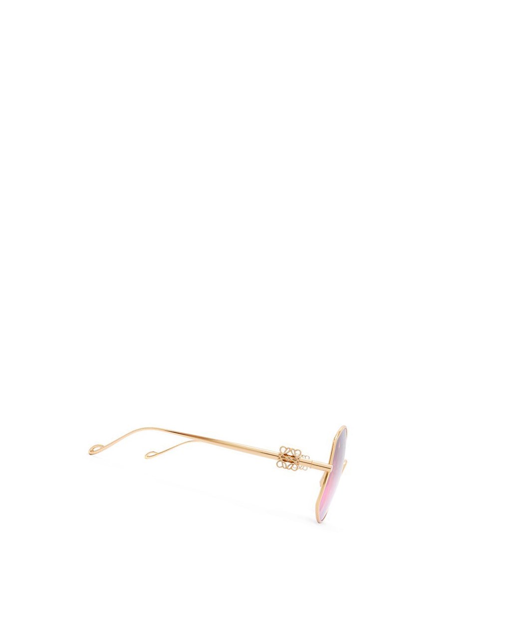 Loewe Oversize sunglasses in metal Pink / Dark Green | CE7841936