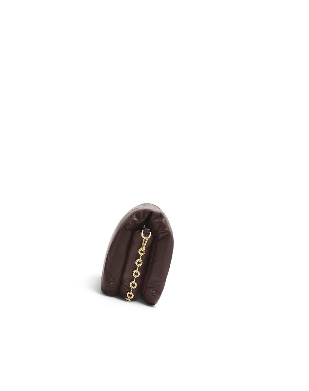 Loewe Puffer Goya bag in shiny nappa lambskin Dark Chocolate | QA5986702