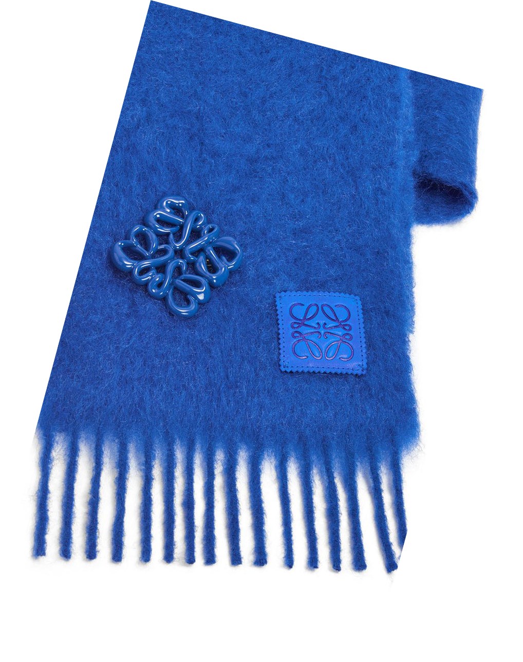 Loewe Scarf in mohair and wool Electric Blue | NP9610872