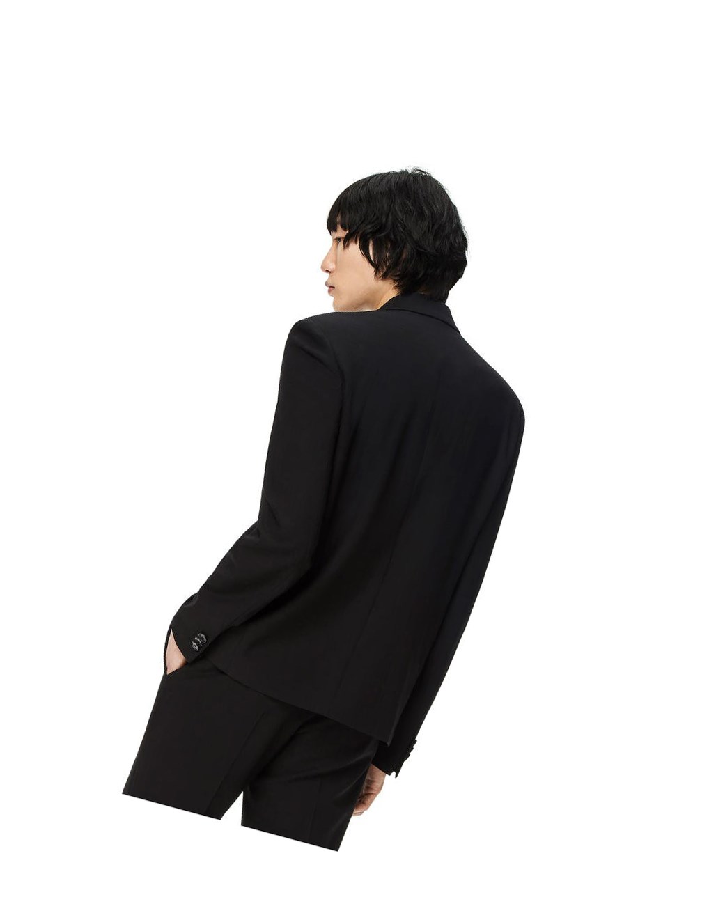 Loewe Single breasted jacket in wool Black | TM0251896