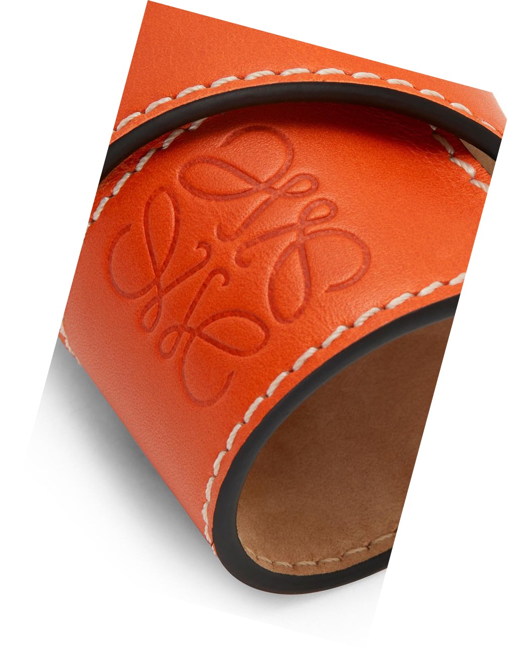 Loewe Small slap bracelet in calfskin Orange | HP2613457