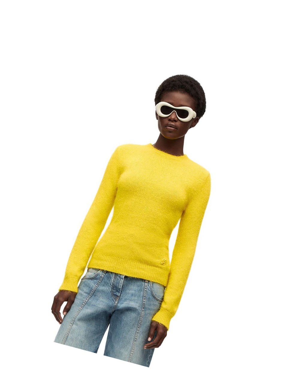 Loewe Sparkle sweater in viscose Yellow | OZ7082913