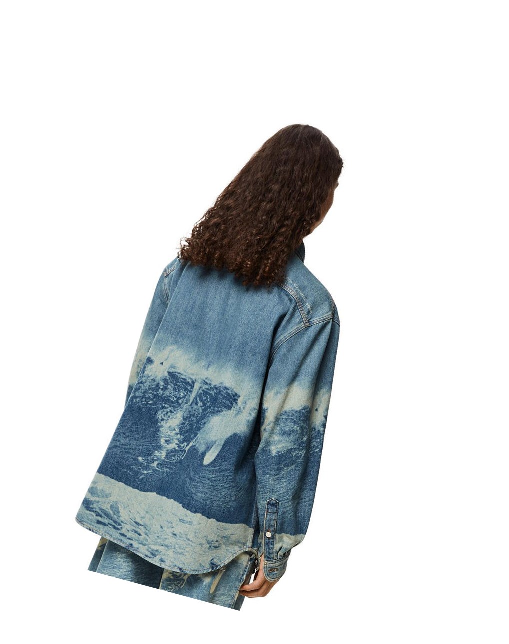 Loewe Surf print overshirt in denim Jeans Blue | SC2390871