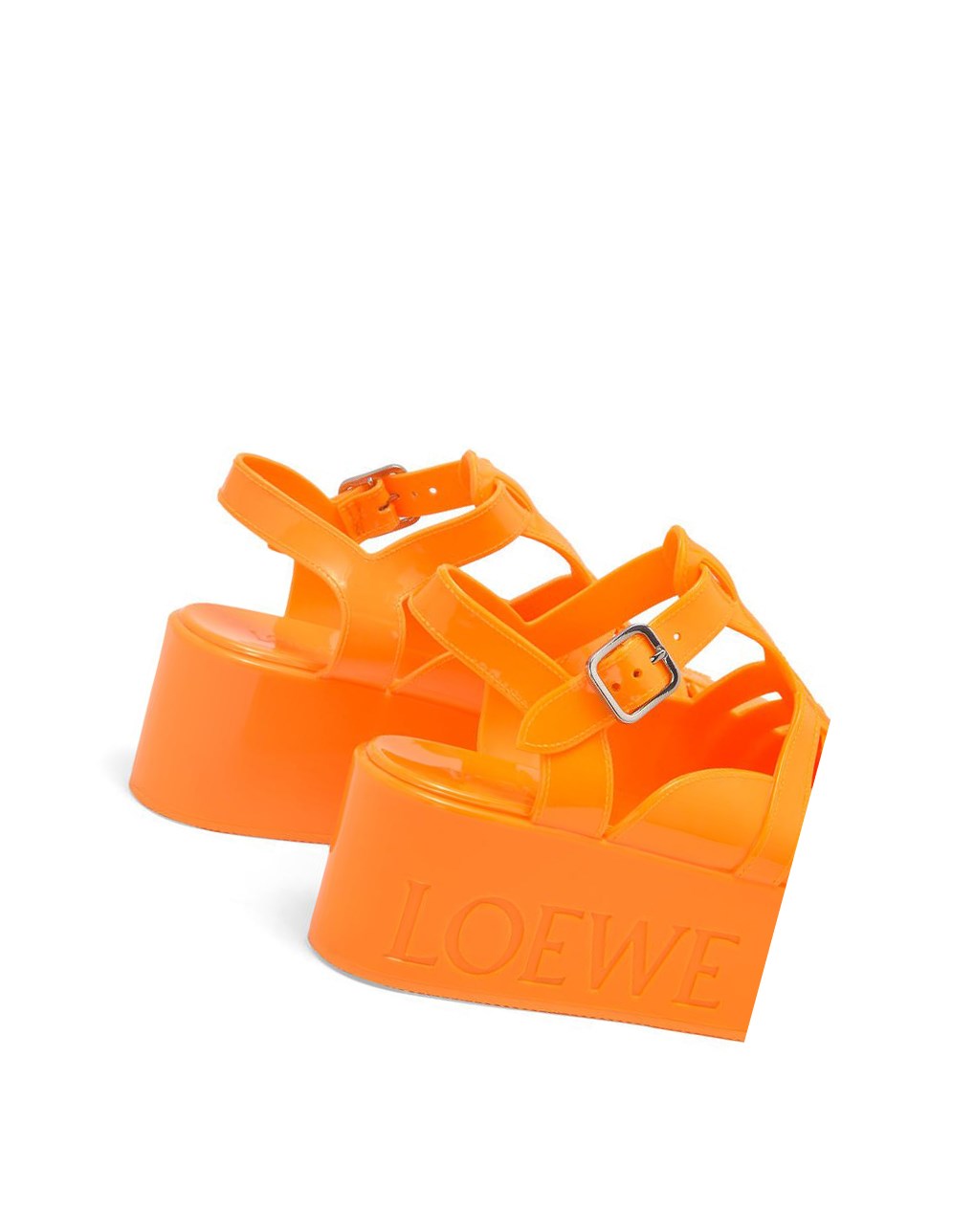 Loewe Wedge sandal in rubber Orange | HD3196842