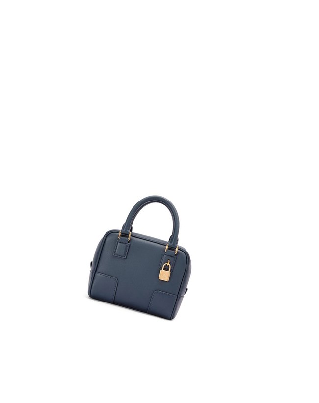 Loewe Amazona 16 Square bag in nappa calfskin Onyx Blue | TD0198264