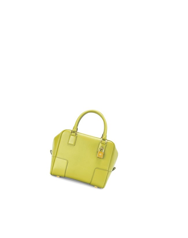 Loewe Amazona 19 square bag in nappa calfskin Lime Yellow | OU3178296