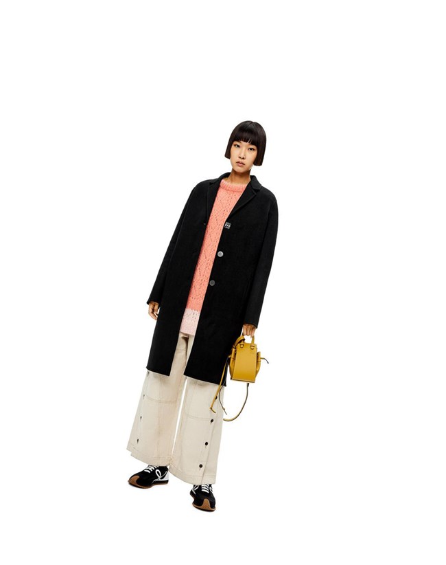 Loewe Anagram coat in wool and cashmere Black | MR2487019