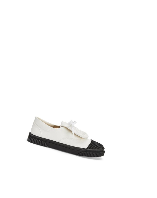 Loewe Anagram flap sneaker in canvas Soft White | TH7183960