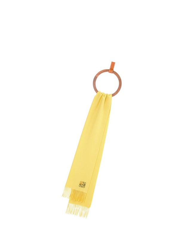Loewe Anagram scarf in cashmere Yellow | OE3074129