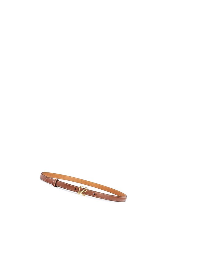 Loewe Belt in smooth calfskin Tan / Gold | JA0467513