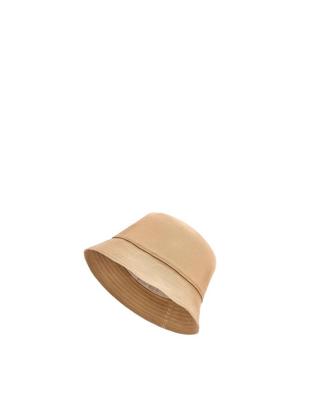Loewe Bucket hat in canvas and calfskin Sand / Tan | SR9103568