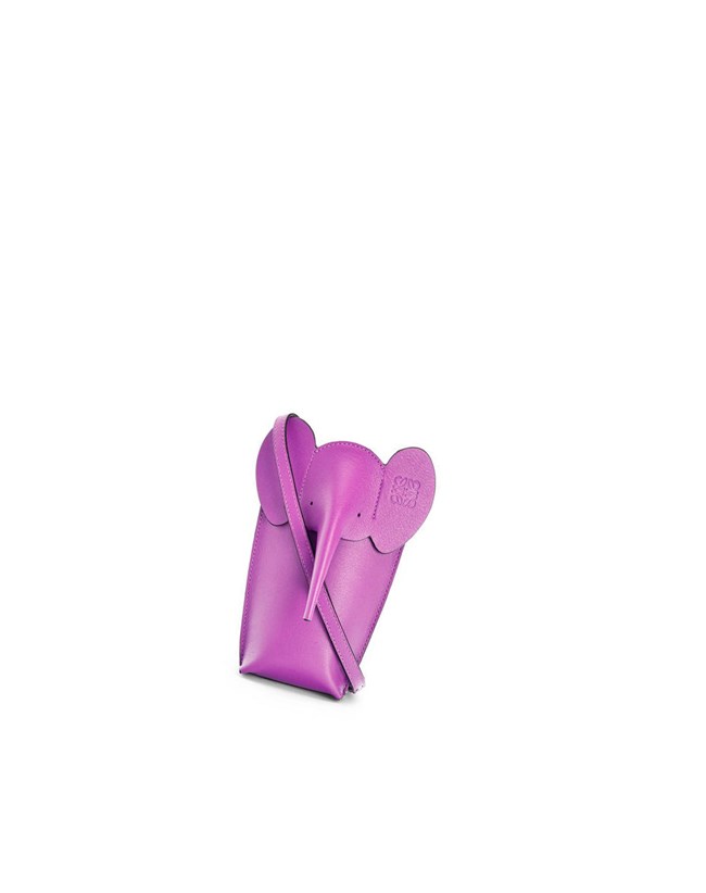 Loewe Elephant Pocket in classic calfskin Bright Purple | VZ3174965