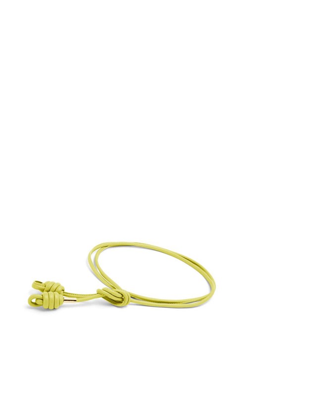Loewe Flamenco knot belt in classic calfskin Lime Yellow | XL6713058