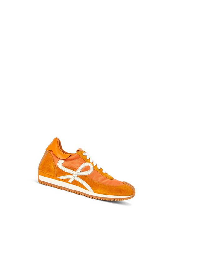 Loewe Flow runner in suede and nylon Copper Orange | BU7089642