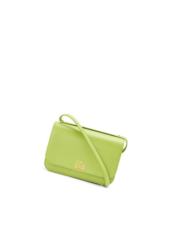 Loewe Goya bag in silk calfskin Green Bean | XN7031845