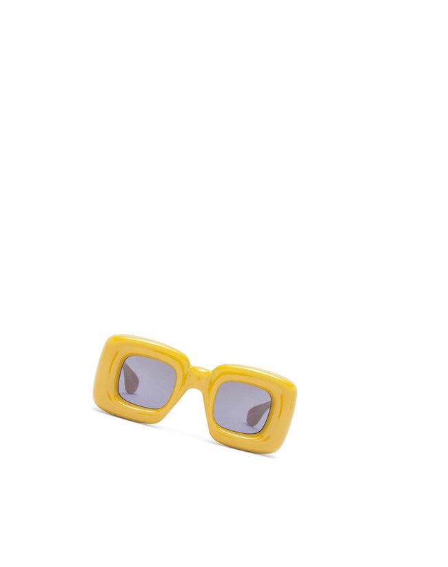 Loewe Inflated rectangular sunglasses in acetate Yellow | FR9520483