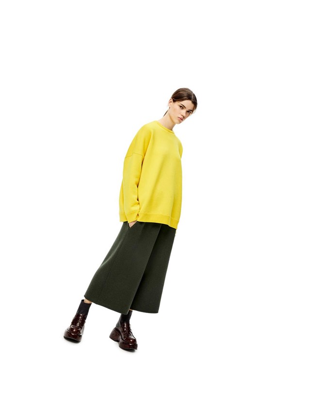 Loewe Knit trousers in cashmere Khaki Green | TA2601359