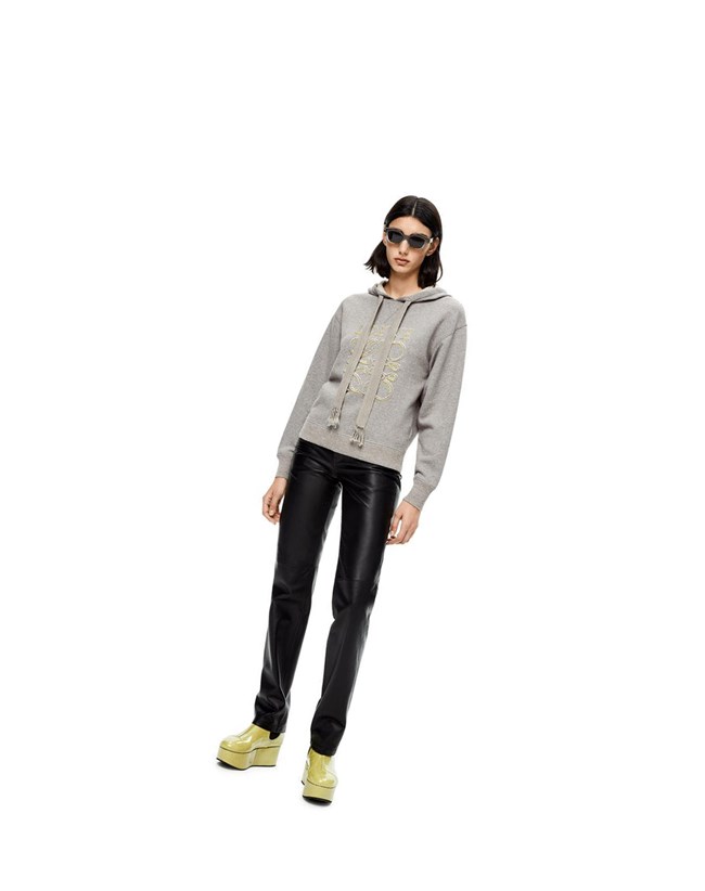 Loewe LOEWE Anagram hoodie in cotton Grey Melange | OQ2803149