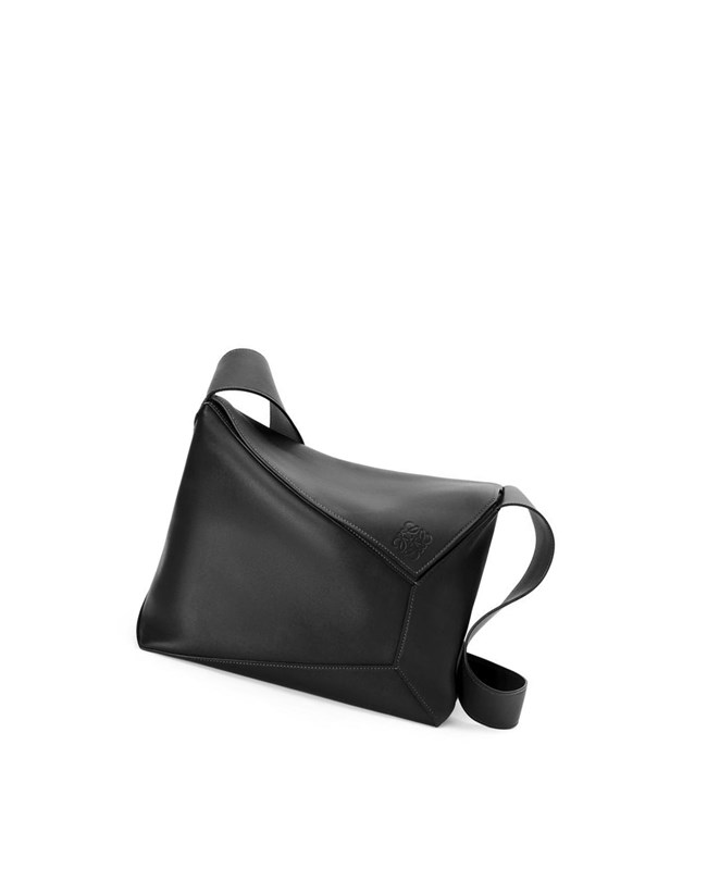 Loewe Large Puzzle Hobo bag in nappa calfskin Black | SW2901573