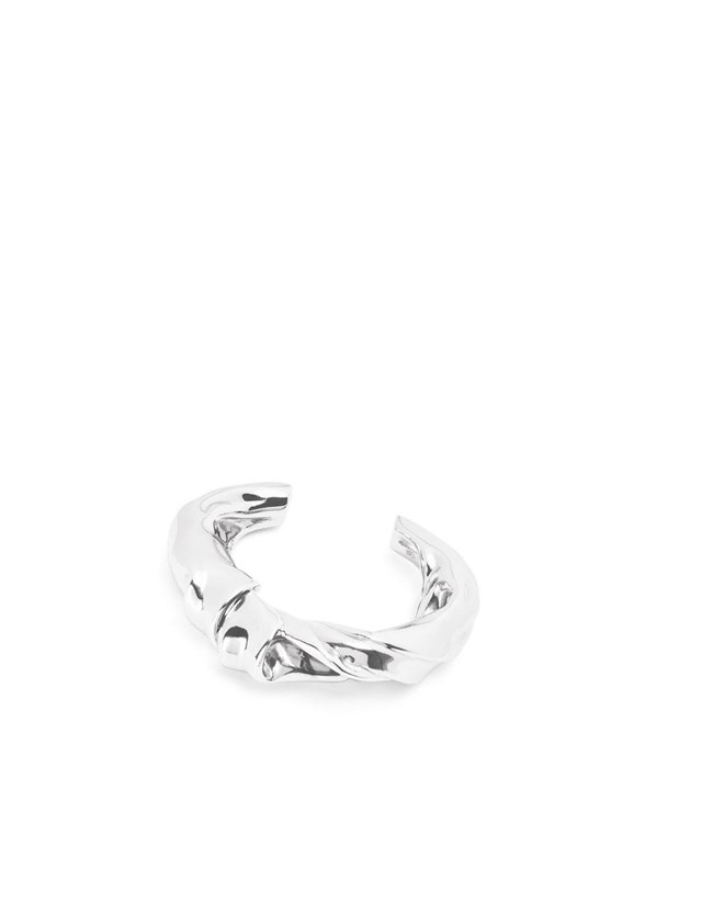 Loewe Medium nappa twist cuff in sterling silver Silver | XJ7912348