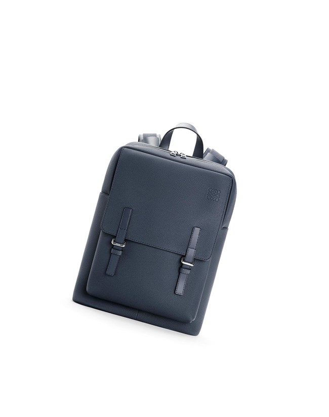 Loewe Military Backpack in soft grained calfskin Ocean | TG2470381