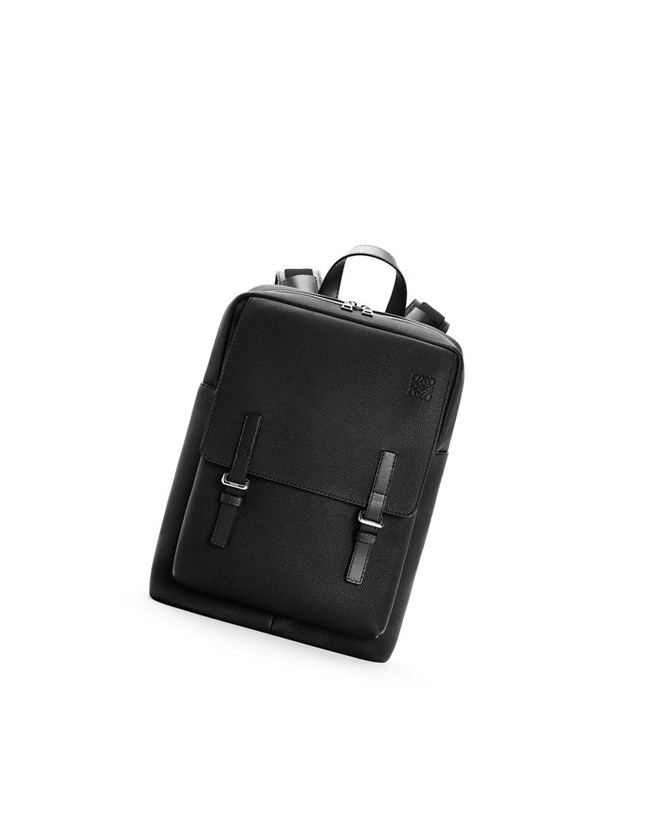 Loewe Military Backpack in soft grained calfskin Black | UC1953842