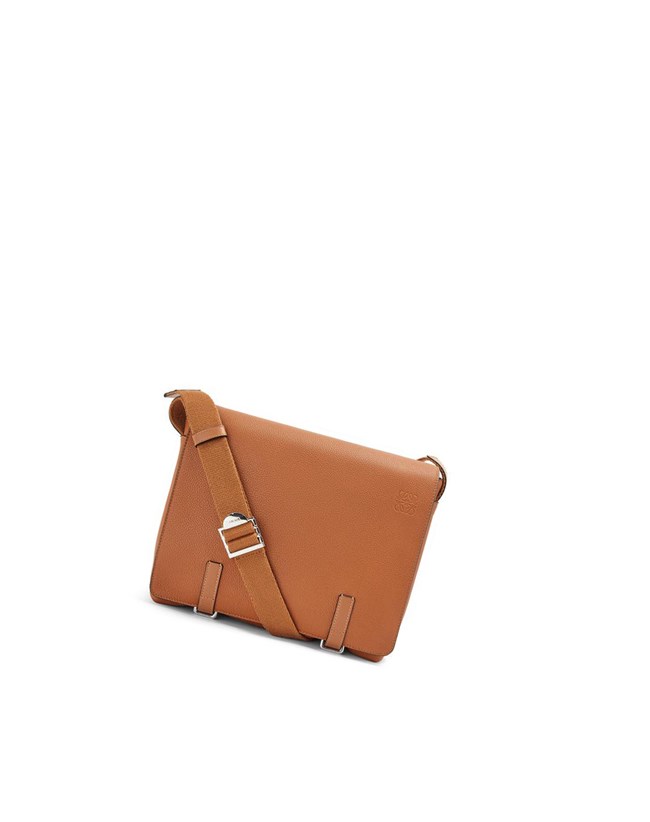 Loewe Military Messenger Bag in soft grained calfskin Tan | WH7493126